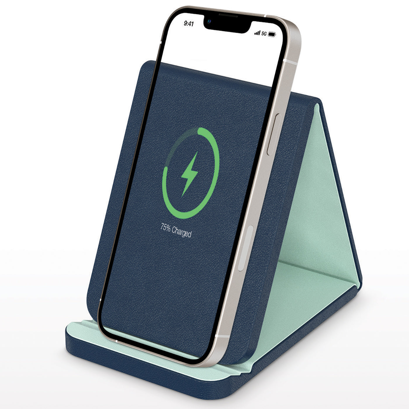 Folding Leather Wireless Charging Stand (Fast Charge)