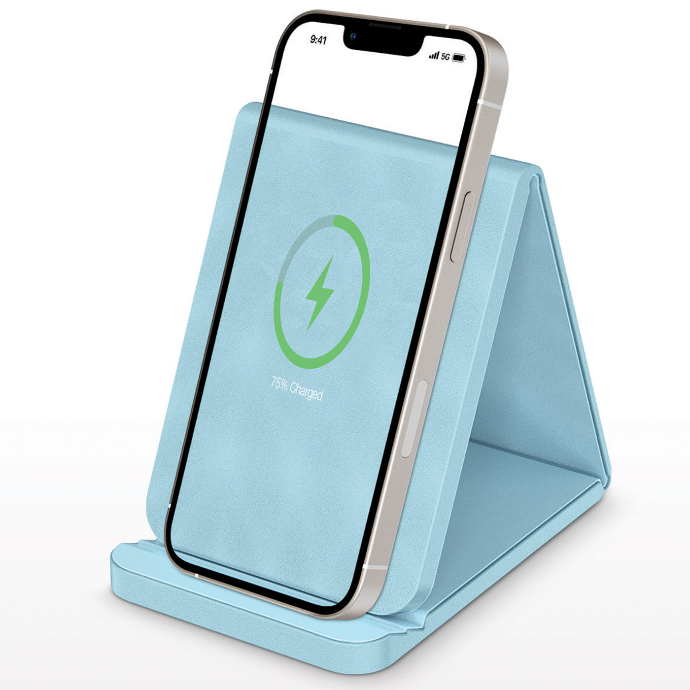 Folding Leather Wireless Charging Stand (Fast Charge)