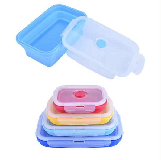 Collapsible Silicone Food Storage Container Set of 4 with Collapsible Mug