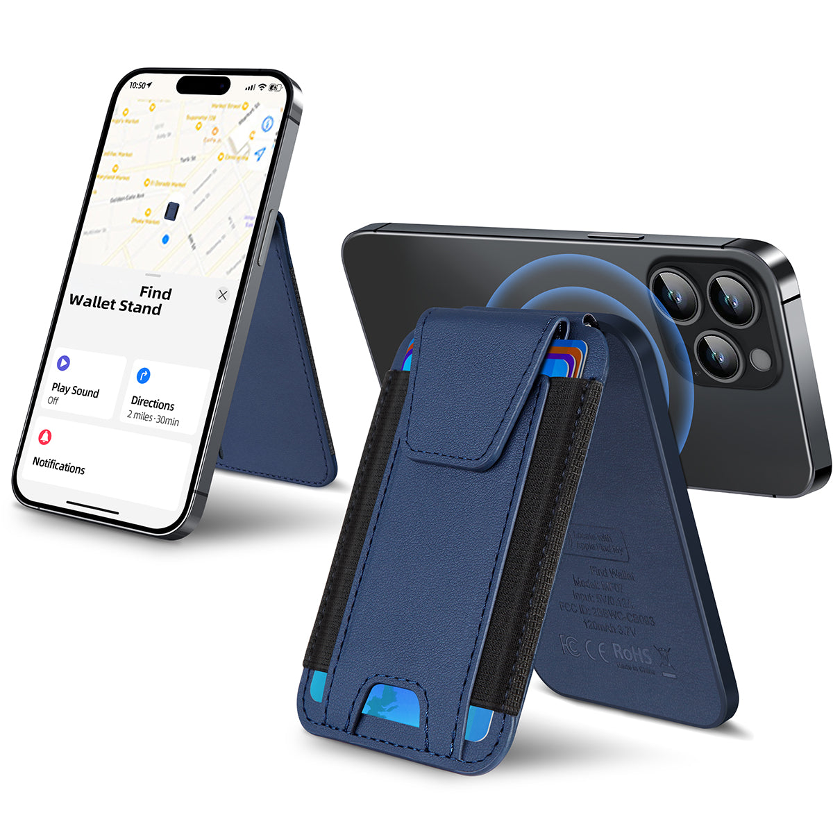 Leather Magnetic Wallet & Tracker